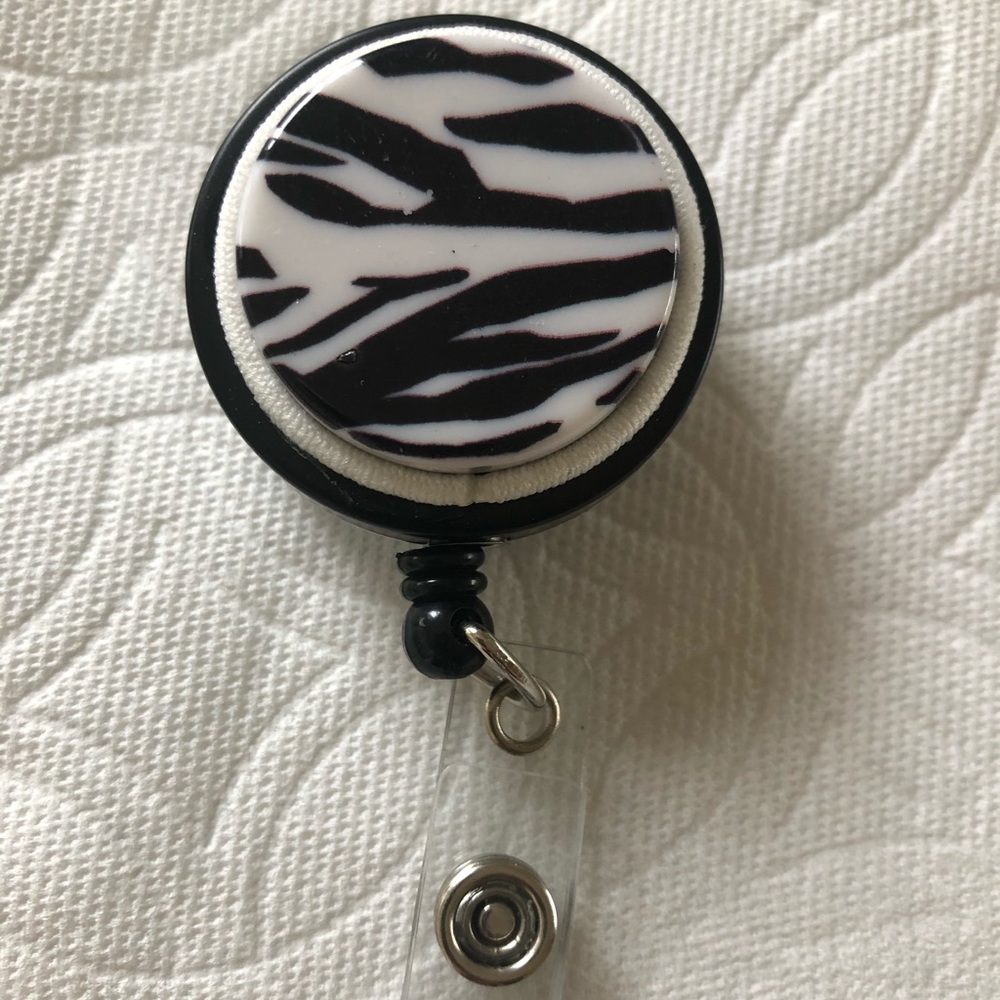Zebra print ID badge reel